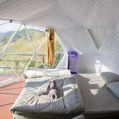 Geodesic Dome Tent, Panoramic View Round Windproof Glamping Shelter for Resort Hotel, Outdoor Campsite Holiday Accommodation