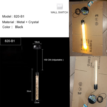 LED Pendant Lights Indoor Lighting Hanging Lamp Water Drop Bubble Crystall Bedroom Dining Room Decoration Pendente iluminação