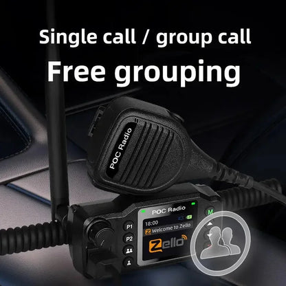 Vehicle-Mounted Long Range Walkie Talkie Two Way Radio Intercom Global Coverage SIM Card Android 4G POC Car Radio