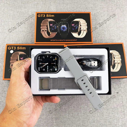 +2Pcs Smart Watch Women 2.01 Inch Voice Assistant Waterproof smarthwhatch Men Sport Smartwatch Fitness Tracler Bracelet 2024 New