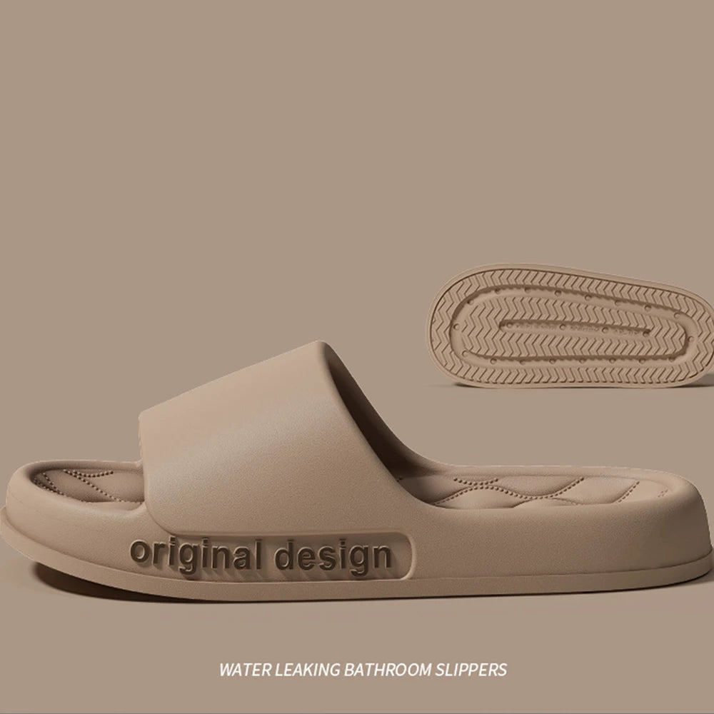 Smile Pop Men Slippers House Shower Bathroom Shoes EVA Beach Slides Fashion Soft Cloud Slippers Summer Men Antiskid Sandals
