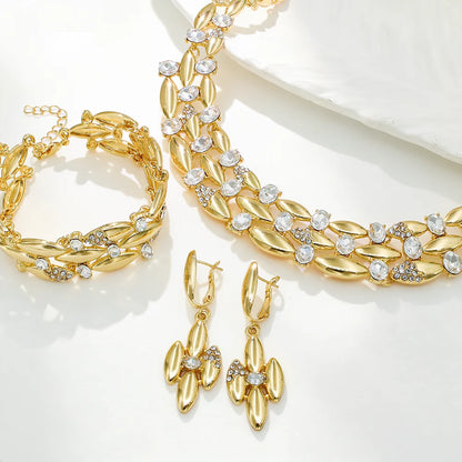 GZJPEI Elegant Crystal Zircon Jewelry Set For Women  Dubai Nigerian Bridal Wedding Party Jewellery Mother's Day Gift 2026 New