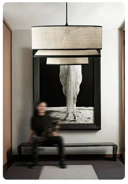Fabric Ceiling Pendant Lamps Living Room Restaurant  Bedroom Kitchen Chandelier Home Decor Lustre Hanging Lights