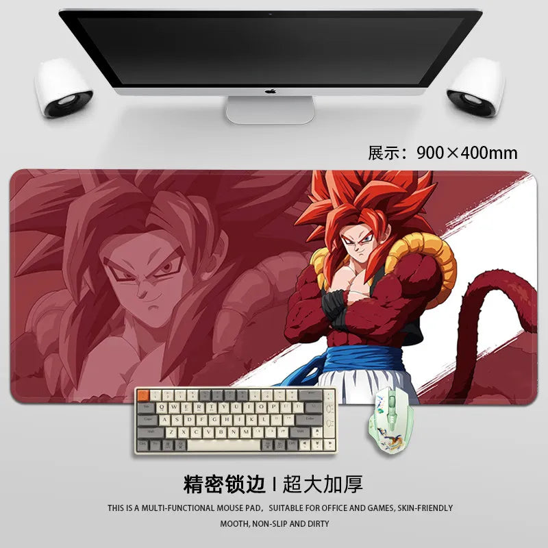Man Mouse Pad Dragon Ball Mouse Pad Son Goku Printing Pattern Large Gaming Keyboard Desk Mat Super Saiyan Animation Desk Mat
