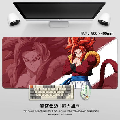 Man Mouse Pad Dragon Ball Mouse Pad Son Goku Printing Pattern Large Gaming Keyboard Desk Mat Super Saiyan Animation Desk Mat