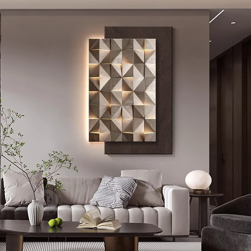 Led Geometric Wall Lamp Italy Designer Square Mounted Sconce For Living Room Resturant Background Wall Decoration Hall Way Light
