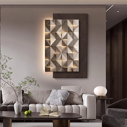 Led Geometric Wall Lamp Italy Designer Square Mounted Sconce For Living Room Resturant Background Wall Decoration Hall Way Light