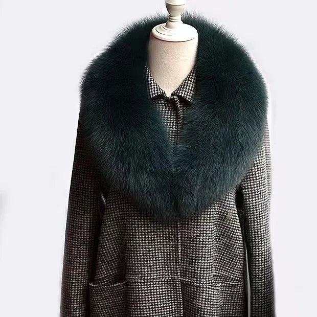 Winter Real Fox Fur Collar Woman Furry Natural Raccoon Fur Scarf Shawls Luxury Neck Warmer Wraps For Coat Fur Scarves Large Size