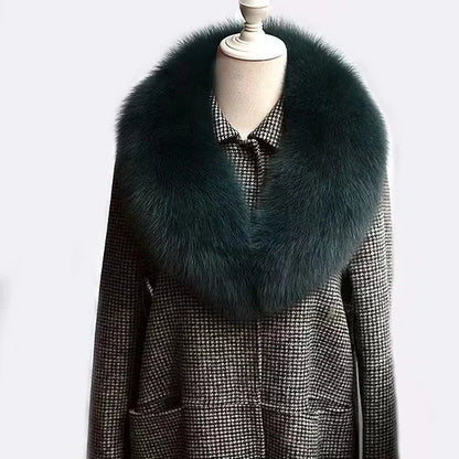 Winter Real Fox Fur Collar Woman Furry Natural Raccoon Fur Scarf Shawls Luxury Neck Warmer Wraps For Coat Fur Scarves Large Size