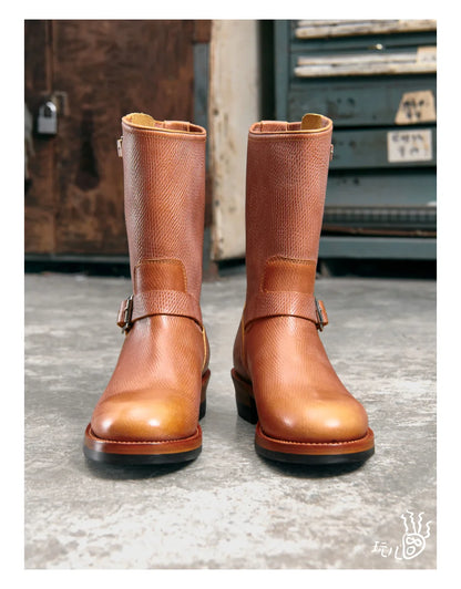 KOWM Cowhide Hiking shoes workwear goodyear shoes trendy  ankle shoes walking sneakers Brown trekking boots men Engineer's boots