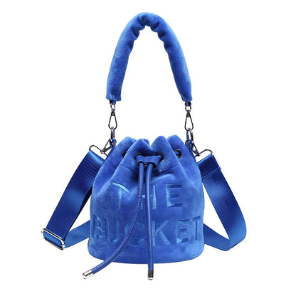 New Fashion Women's Bucket Bag Trend Brand Personality Plush Shoulder Bag High-end Elegant Crossbody Bag Designer Luxury Handbag