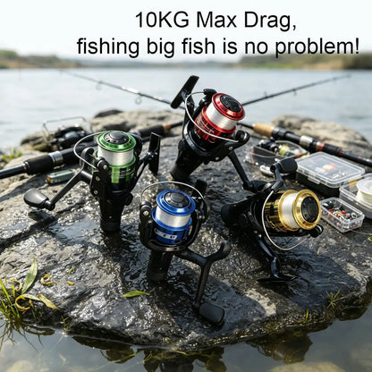 FTK FK3000 Spinning Reel Bite Alarm 10KG Drag 12BB 5.2:1 Rear Drag Fishing Wheel