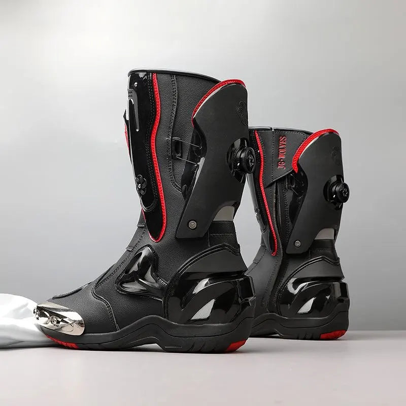 JG-Wolf Waterproof Motocross Boots Adventure Touring Steel Toe Off-Road Boots CE Certified Dirt Bike Motorcycle Racing Boots Men