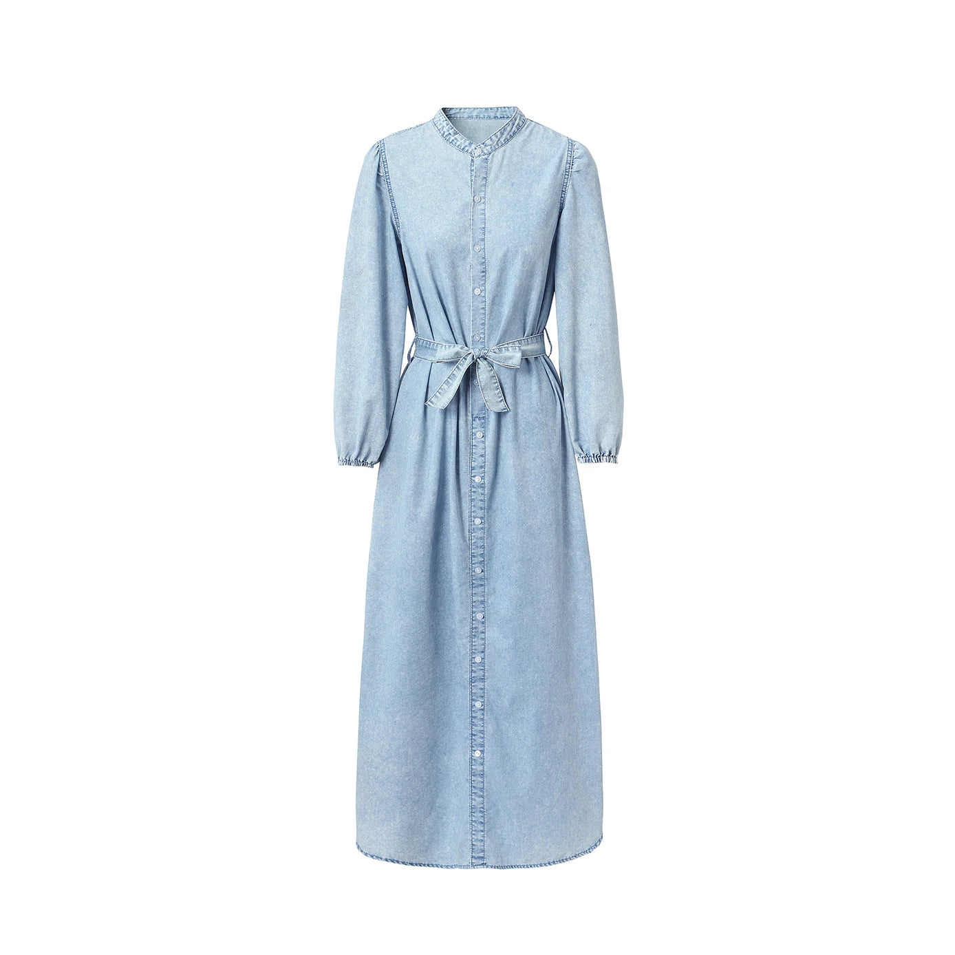 AP SS26 Women Lightweight Denim Dress Cotton Black and Blue Maxi Dress