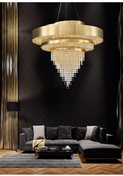Luxury Crystal LED Hanging Chandeliers Italian Design Modern Pendant Lights Living Dining Room Home Restaurant Lighting Fixtures