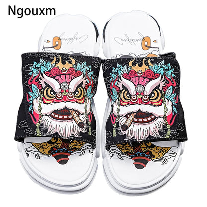 Ngouxm Summer Youth Slippers Men Unique Design High Quality Slippers Non-Slip Outside Flip Flops Thick-Soled Toe Sandals