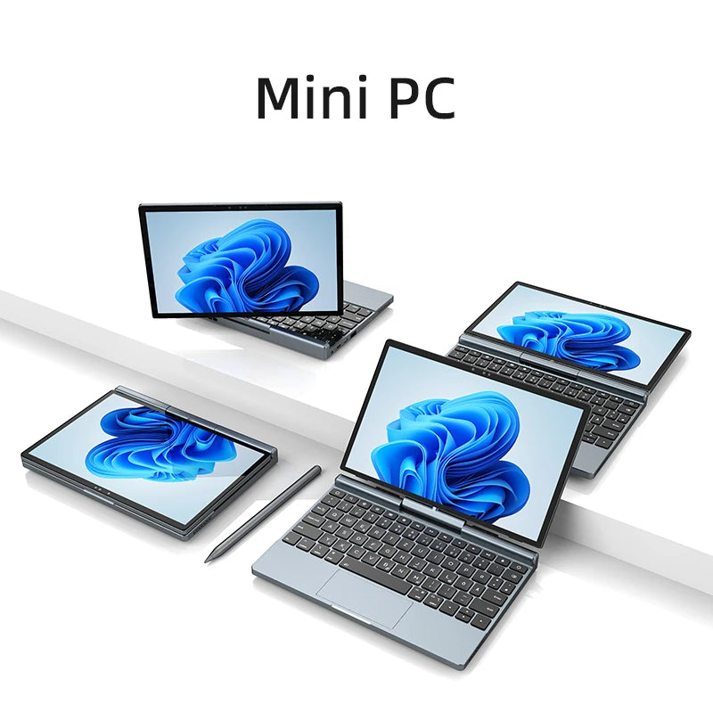 10.1-inch Mini Laptop Intel N150, 2-in-1 Tablet/Notebook DDR4 32GB M.2  2280 Sata 1TB 1 Megapixel Camera with Face Unlock