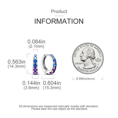 925 Sterling Silver Original Hoop Earring For Woman Luxury  Pendientes Wedding Jewelry Gift