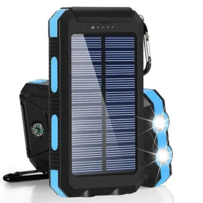 New 30000mAh Solar Power Bank  Portable Charging Poverbank External Battery Charger Strong Light LDE Light for All Smartphones