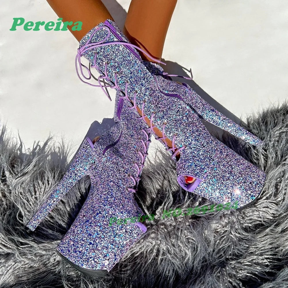 Red Gingham Peep-Toe Platform Ankle Boots Retro Cross Tied Stiletto High Heels Women's Sandals Lace-Up Pole Dance Shoes Zipper
