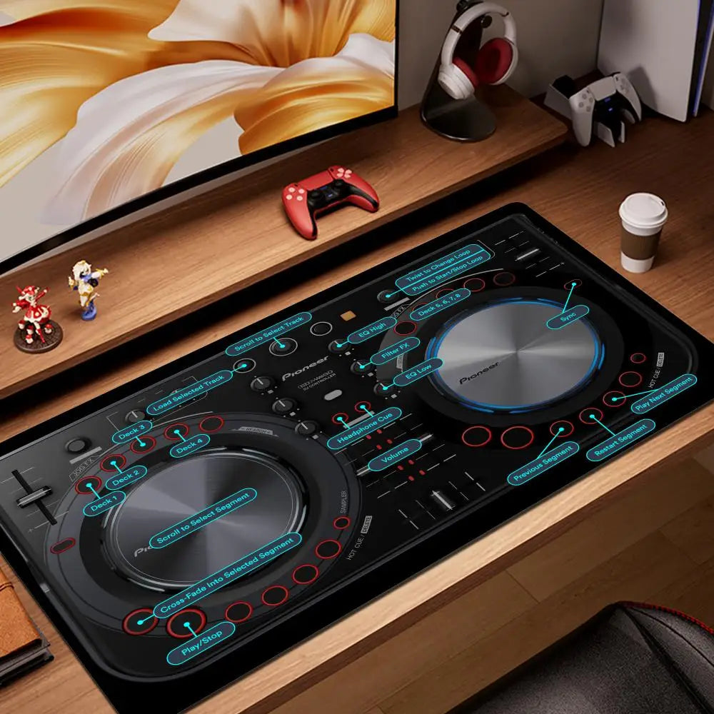 Radio Dj Workbench Large Gaming Mousepad Keyboard Gamer Mouse Pad on The Table Speed Desk Mat Anime 900x400 1000x500 Mouse Mat