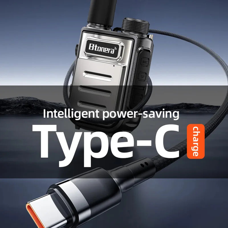 BTONERRA BT230  Mini Walkie Talkie TYPE-C Rechargeable  Handheld  1-3km Radio Transceiver Interphone Child Christmas Toys Gifts