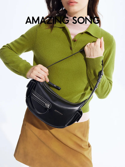 Amazing Song Liqueur Crescent Bag Small Upgraded Large Autumn Style Crossbody Women's Bag Trendy Portable