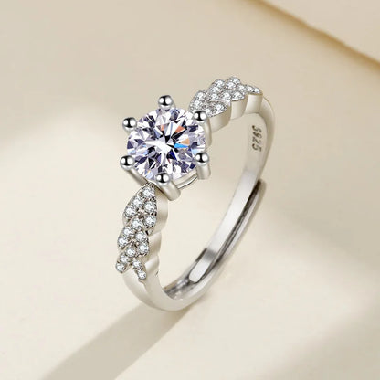 925 Sterling Silver Ring Heart AAA Zircon Open adjustable Engagement For Women Wedding Fashion Jewelry Party Gifts