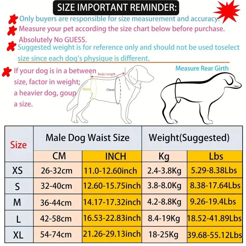 3pcs Reusable Belly Band for Male Dogs Washable Pet Dog Cloth Diapers Leakproof Physiological Pants Short Breathable Puppy Nappy