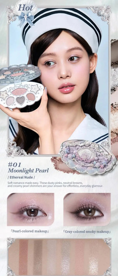Flowerknows Shell's Jewel Makeup Gift Set Eye Blush Lip Glaze Setting Powder Correcting Primer For Women Full Kit