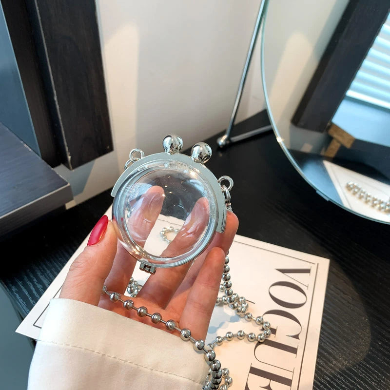 2024 New Small Wallet for Women Cute Bags Decoration High Quality Acrylic Metal Shell Satchel Designer Lipstick Bag