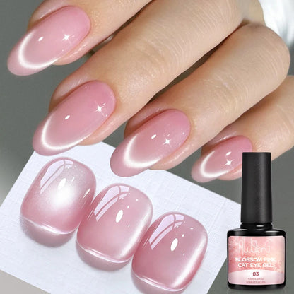 AWStorG 7.5ml Light Color Cat Eye Gel Nail Polish Pink Semi Permanent Glitter Magnetic Gel Soak Off UV LED Varnish Nail Art
