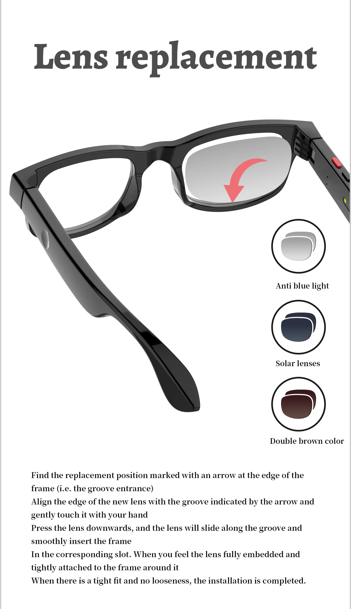 LIGE New Smart Glasses 500W Camera HD Video Recording Bluetooth Call Glasses AI Smart Translation Sunglasses WiFi Transmission