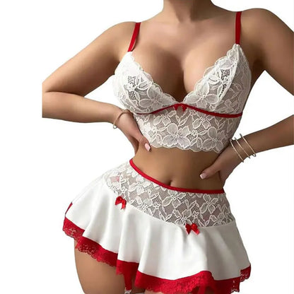 Cosplay Nurse Uniform Erotic Bra Sets Short Skirt With Garter Sexy Costumes Lenceria Sexi Role Play