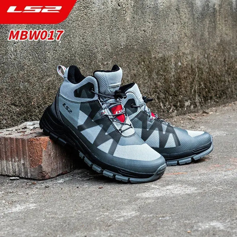 LS2 MBW017 Motorcycle Riding Shoes Men Breathable Anti-slip Motorbike Boots Wear-resistant Off-road Racing Protective Sneakers