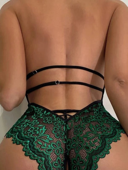 Sexy Lingerie For Women Lace  Bodysuit Erotic One Piece Bodysuit Open Bra Crotchless Teddy Erotic Dress For Sex Lenceria Costume