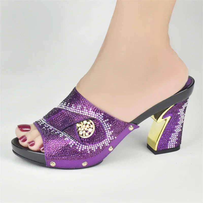 New African Shoes and Bag Set for Party Italian Italian Shoe and Bag Set for Party In Women Summer High Heeled Shoes for Women