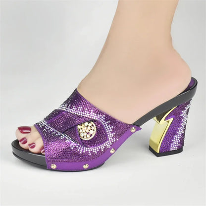 New African Shoes and Bag Set for Party Italian Italian Shoe and Bag Set for Party In Women Summer High Heeled Shoes for Women
