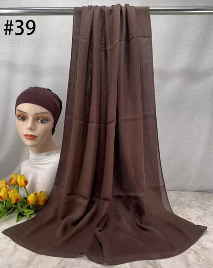 Mini Modal Hijab with Undercap Set Basic Stretchy Pullover Headscarf Thin Breathable Sunscreen Head Wrap Hijabs Scarf 165*50cm