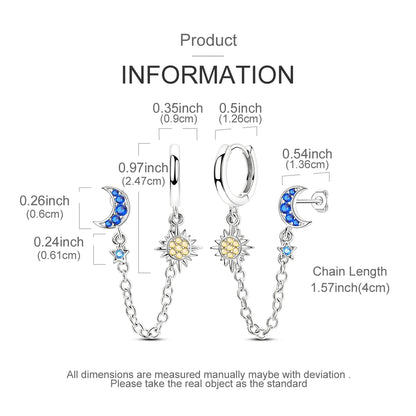 925 Sterling Silver Original Hoop Earring For Woman Luxury  Pendientes Wedding Jewelry Gift