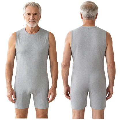 Men Women Special Needs Adaptive Clothing Elderly Alzheimer ASD Anti-Strip Jumpsuit Back Zipper Bodysuit Daily Wear Homewear