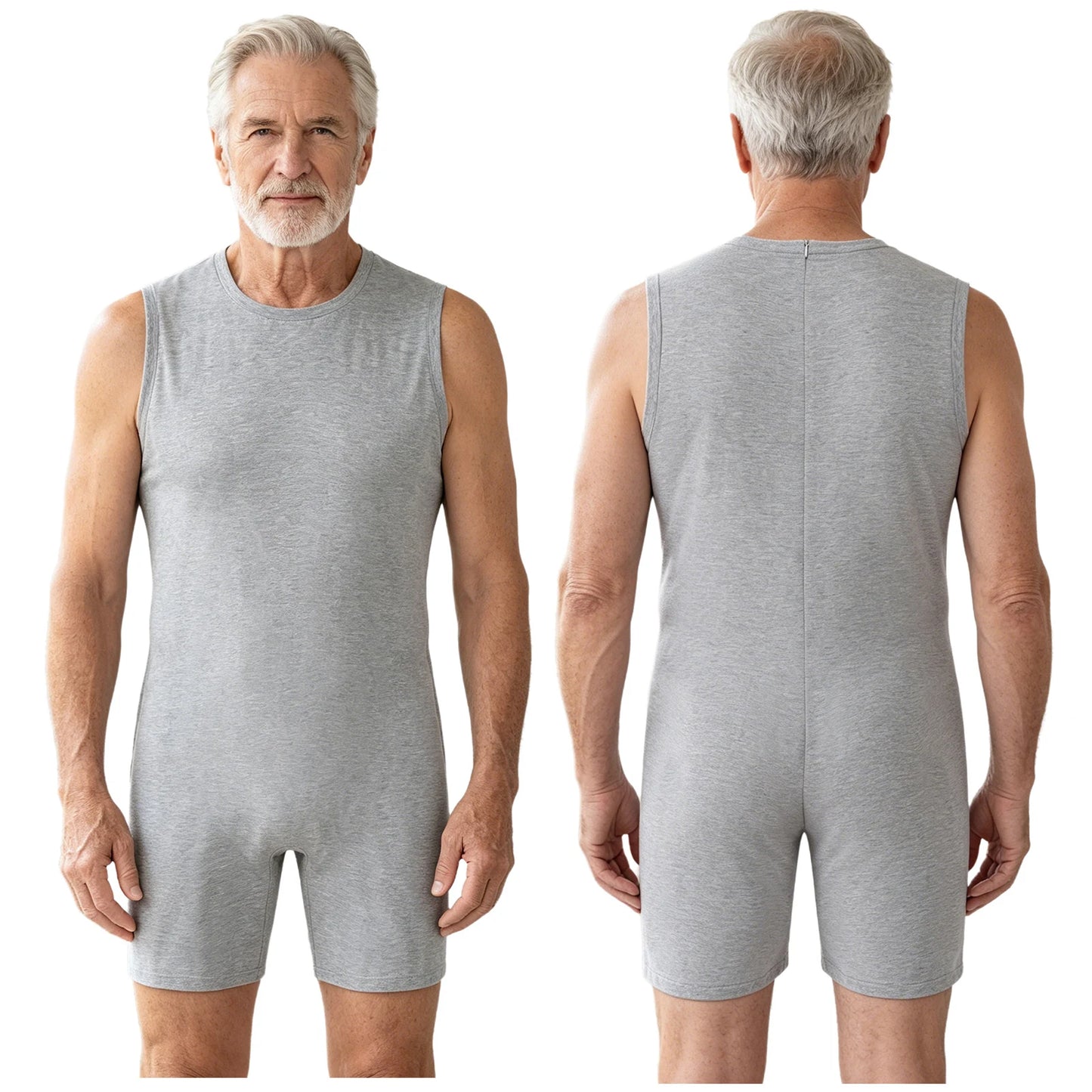 Men Women Special Needs Adaptive Clothing Elderly Alzheimer ASD Anti-Strip Jumpsuit Back Zipper Bodysuit Daily Wear Homewear