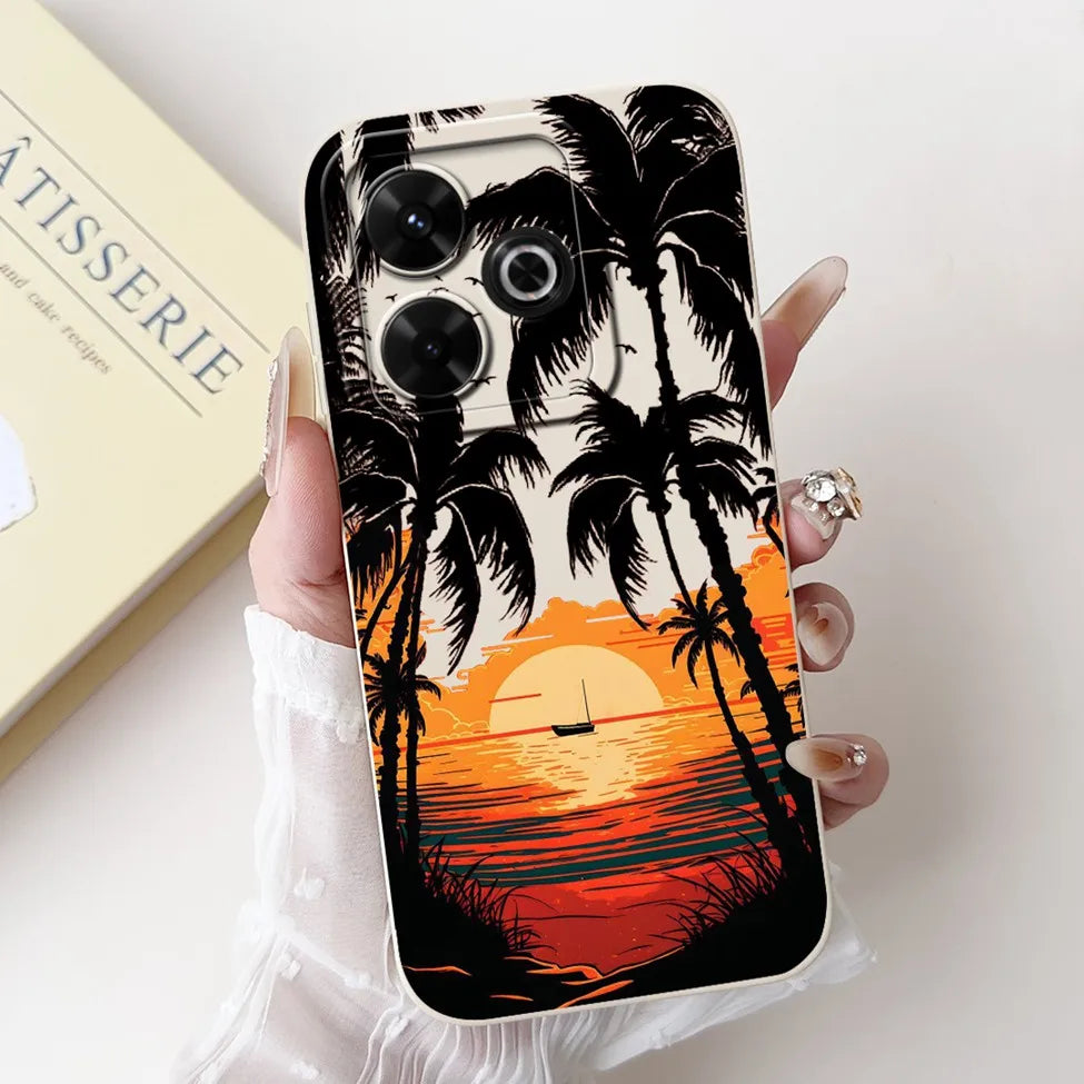 Casing For Redmi 13 Case 13 5G Cute Cat Fashion Luxury Flowers Silicone Shockproof Back Cover For Redmi 13 5G Phone Case Bumper