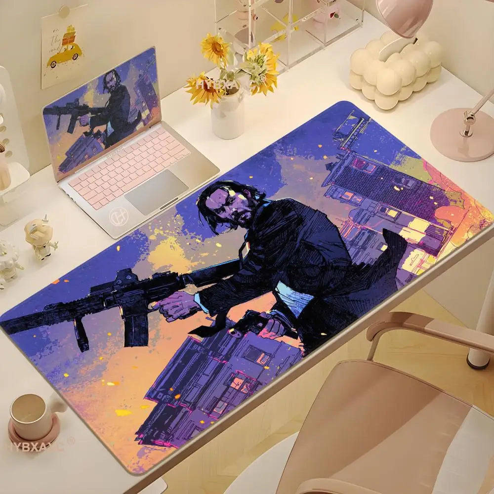 John Wick Mousepad Non-slip Lockedge Office Student Gaming Thickened Large Writing Pad Cushion 100x50
