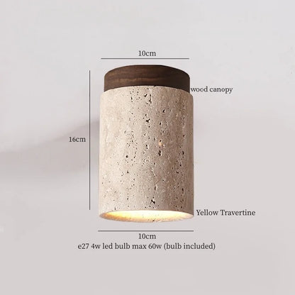 IWHD Japan Wabi Sabi LED Ceiling Lights Bedroom Bathroom Corridor Home Lighting Yellow travertine Ceiling Lamp Lampy Sufitowe