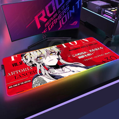 Sexy GirlLED Gaming Mousepads Large Backlight Desk Mat Non-Slip Gamer Mousepad Locking Edge RGB Mouse Pad Luminous Mouse Mat