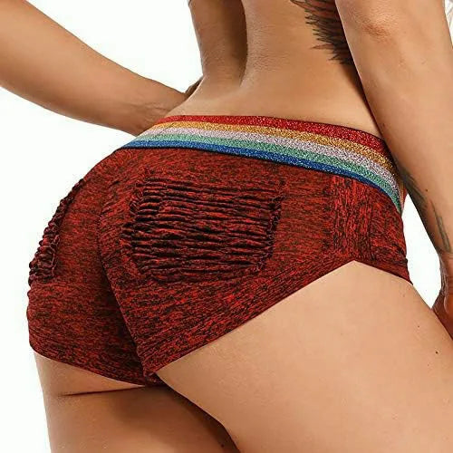 Fashionable Printed Shorts, High Waisted and Hip Lifting Sports and Fitness Running Three Quarter Pants