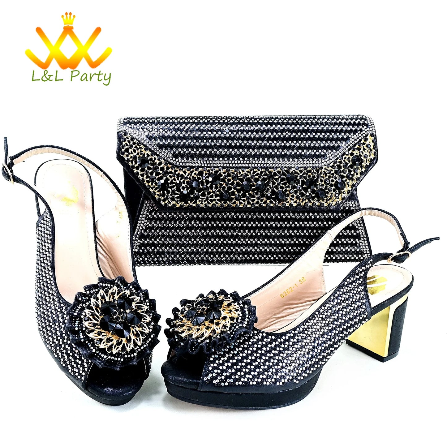 2024 Special New Arrivals Italian Women Shoes and Bag to Match in Green Color with Platform Shinning Crystal Sandal for Wedding
