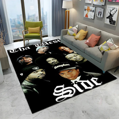 Legend Star Hip Hop Rapper Art Carpet Rug for Home Living Room Bedroom Sofa Doormat Decor,kids play Area Rug Non-slip Floor Mat