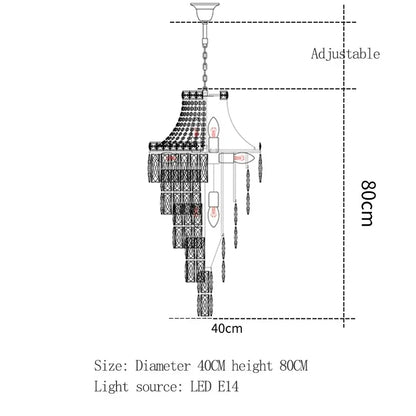Large Ceiling Long Crystal Chandelier Hotel Lobby Living Room Luxurious Multi Story Staircase Light Golden Stainless Steel Light